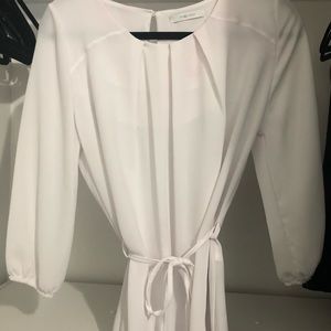 White Polyester Long Sleeve Blouse
